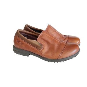 Bogs Womens Alexandria Brown Leather Slip-on Casual Comfort Shoes size 6.5